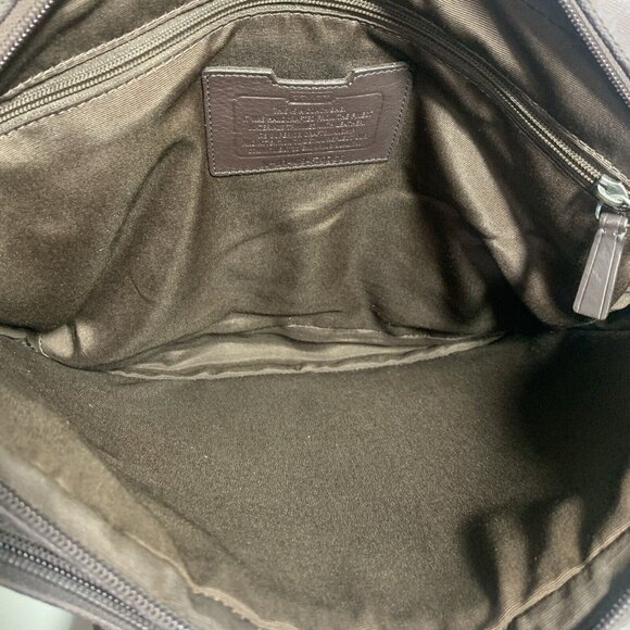 Coach Briefcase Brown CC Monogram Print Leather Messenger Bag Mens Women’s - Picture 11 of 16